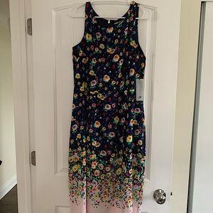 Gorgeous navy floral midi dress by Karl Lagerfeld